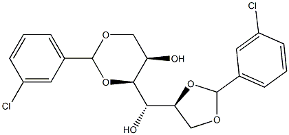 1-O,3-O:5-O,6-O-Bis(3-chlorobenzylidene)-L-glucitol 구조식 이미지