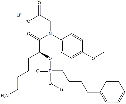 [N-[(2S)-6-Amino-2-[lithiooxy(4-phenylbutyl)phosphinyloxy]hexanoyl]-N-(4-methoxyphenyl)amino]acetic acid lithium salt Structure