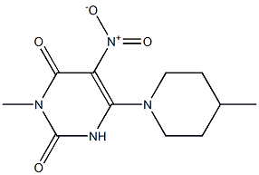3-Methyl-5-nitro-6-(4-methylpiperidin-1-yl)pyrimidine-2,4(1H,3H)-dione Structure
