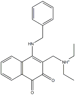 N-[[[3,4-Dihydro-1-(benzylamino)-3,4-dioxonaphthalen]-2-yl]methyl]-N-ethylethanaminium 구조식 이미지