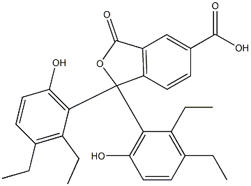 1,1-Bis(2,3-diethyl-6-hydroxyphenyl)-1,3-dihydro-3-oxoisobenzofuran-5-carboxylic acid 구조식 이미지