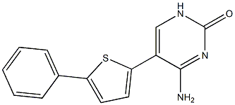 5-(5-Phenyl-2-thienyl)-4-aminopyrimidin-2(1H)-one 구조식 이미지