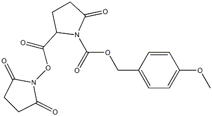 N-[1-(p-Methoxybenzyloxycarbonyl)-5-oxo-2-pyrrolidinylcarbonyloxy]succinimide Structure