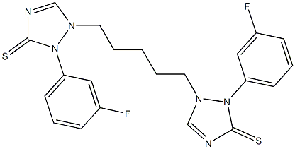 1,1'-(1,5-Pentanediyl)bis[2-(3-fluorophenyl)-1H-1,2,4-triazole-3(2H)-thione] 구조식 이미지