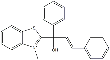 2-(1,3-Diphenyl-1-hydroxy-2-propenyl)-3-methylbenzothiazol-3-ium Structure