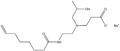 3-[N-(2-Hydroxypropyl)-N-[2-(7-octenoylamino)ethyl]amino]propionic acid sodium salt Structure