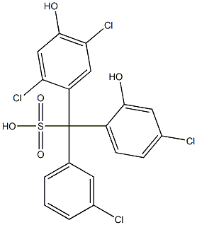 (3-Chlorophenyl)(4-chloro-2-hydroxyphenyl)(2,5-dichloro-4-hydroxyphenyl)methanesulfonic acid Structure