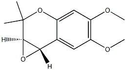 (3R,4S)-3,4-Dihydro-3,4-epoxy-6,7-dimethoxy-2,2-dimethyl-2H-1-benzopyran 구조식 이미지