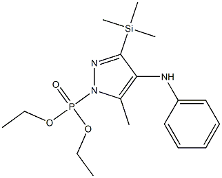 1-(Diethoxyphosphinyl)-5-methyl-4-(phenylamino)-3-(trimethylsilyl)-1H-pyrazole Structure