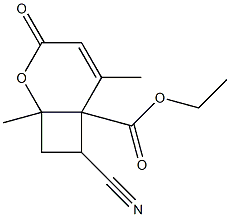 7-Cyano-1,5-dimethyl-3-oxo-2-oxabicyclo[4.2.0]oct-4-ene-6-carboxylic acid ethyl ester Structure
