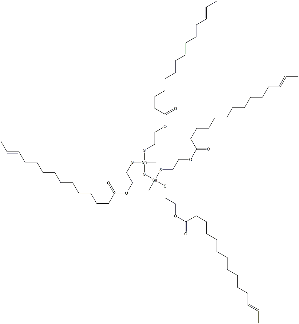 Bis[methylbis[[2-(11-tridecenylcarbonyloxy)ethyl]thio]stannyl] sulfide Structure