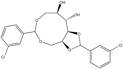 1-O,6-O:4-O,5-O-Bis(3-chlorobenzylidene)-L-glucitol 구조식 이미지