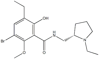 N-[[(2S)-1-Ethylpyrrolidine-2-yl]methyl]-2-methoxy-3-bromo-5-ethyl-6-hydroxybenzamide Structure