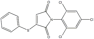 3-Phenylthio-1-(2,4,6-trichlorophenyl)-1H-pyrrole-2,5-dione 구조식 이미지