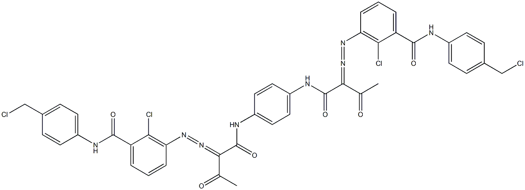 3,3'-[1,4-Phenylenebis[iminocarbonyl(acetylmethylene)azo]]bis[N-[4-(chloromethyl)phenyl]-2-chlorobenzamide] 구조식 이미지