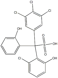 (2-Chloro-6-hydroxyphenyl)(3,4,5-trichlorophenyl)(2-hydroxyphenyl)methanesulfonic acid 구조식 이미지