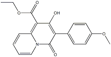 3-(4-Methoxyphenyl)-2-hydroxy-4-oxo-4H-quinolizine-1-carboxylic acid ethyl ester 구조식 이미지