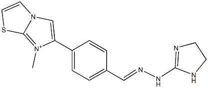 7-Methyl-6-[4-[2-[(4,5-dihydro-1H-imidazol)-2-yl]hydrazonomethyl]phenyl]imidazo[2,1-b]thiazol-7-ium Structure