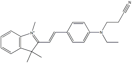 2-[2-[4-[(2-Cyanoethyl)ethylamino]phenyl]ethenyl]-1,3,3-trimethyl-3H-indolium Structure