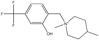 1-[2-Hydroxy-4-(trifluoromethyl)benzyl]-1,4-dimethylpiperidin-1-ium 구조식 이미지