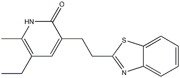 3-[2-(Benzothiazole-2-yl)ethyl]-5-ethyl-6-methylpyridine-2(1H)-one 구조식 이미지