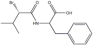 (S)-2-[(2-Bromo-3-methyl-1-oxobutyl)amino]-3-phenylpropanoic acid 구조식 이미지