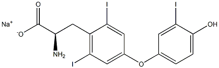(R)-2-Amino-3-[4-(4-hydroxy-3-iodophenoxy)-2,6-diiodophenyl]propanoic acid sodium salt Structure