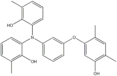 N,N-Bis(2-hydroxy-3-methylphenyl)-3-(5-hydroxy-2,4-dimethylphenoxy)benzenamine 구조식 이미지