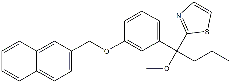 2-[1-Methoxy-1-[3-[(2-naphthalenyl)methoxy]phenyl]butyl]thiazole 구조식 이미지