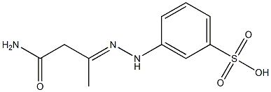 3-[N'-(2-Carbamoyl-1-methylethylidene)hydrazino]benzenesulfonic acid 구조식 이미지