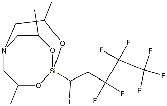 1-(1-Iodo-3,3,4,4,5,5,5-heptafluoropentyl)-3,7,10-trimethyl-2,8,9-trioxa-5-aza-1-silabicyclo[3.3.3]undecane 구조식 이미지