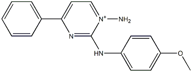 1-(Amino)-2-(4-methoxyphenylamino)-4-phenyl-1-pyrimidinium 구조식 이미지