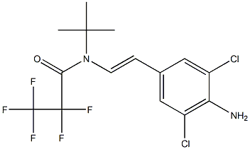 N-[2-(4-Amino-3,5-dichlorophenyl)ethenyl]-N-tert-butyl-2,2,3,3,3-pentafluoropropanamide 구조식 이미지