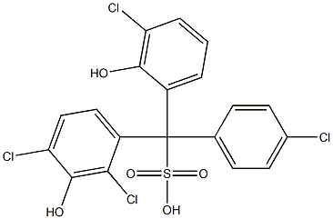 (4-Chlorophenyl)(3-chloro-2-hydroxyphenyl)(2,4-dichloro-3-hydroxyphenyl)methanesulfonic acid 구조식 이미지