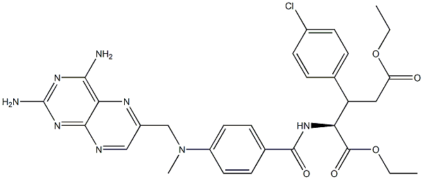 N-[4-[Methyl[(2,4-diamino-6-pteridinyl)methyl]amino]benzoyl]-3-(4-chlorophenyl)glutamic acid diethyl ester Structure