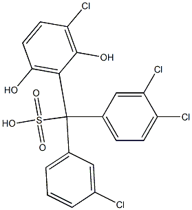 (3-Chlorophenyl)(3,4-dichlorophenyl)(3-chloro-2,6-dihydroxyphenyl)methanesulfonic acid 구조식 이미지