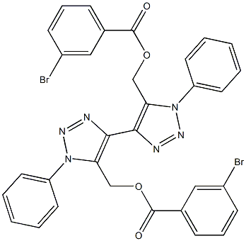 1,1'-Diphenyl-5,5'-bis[(3-bromobenzoyloxy)methyl]-4,4'-bi(1H-1,2,3-triazole) Structure