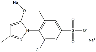 3-Chloro-4-(5-sodiooxy-3-methyl-1H-pyrazol-1-yl)-5-methylbenzenesulfonic acid sodium salt Structure