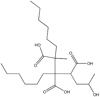 Butane-1,2,3-tricarboxylic acid 1-(2-hydroxypropyl)2,3-dihexyl ester Structure