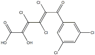 (2E,4E)-2-Hydroxy-3,4,5-trichloro-6-oxo-6-(3,5-dichlorophenyl)-2,4-hexadienoic acid 구조식 이미지