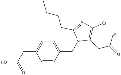 2-Butyl-4-chloro-1-[4-carboxymethylbenzyl]-1H-imidazole-5-acetic acid Structure