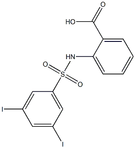 2-[N-(3,5-Diiodophenylsulfonyl)amino]benzoic acid 구조식 이미지