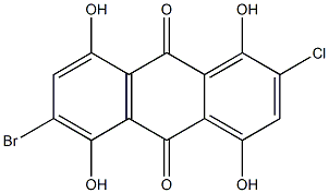 6-Bromo-2-chloro-1,4,5,8-tetrahydroxyanthraquinone Structure
