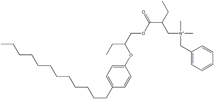 N,N-Dimethyl-N-benzyl-N-[2-[[2-(4-dodecylphenyloxy)butyl]oxycarbonyl]butyl]aminium 구조식 이미지