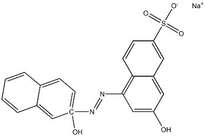 2',3-Dihydroxy-[1',2-azobisnaphthalene]-6-sulfonic acid sodium salt 구조식 이미지