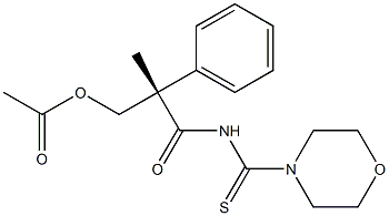 (-)-N-[(S)-3-(Acetyloxy)-2-methyl-2-phenylpropionyl]-4-morpholinecarbothioamide 구조식 이미지