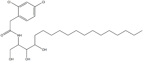 N-[2,3-Dihydroxy-1-(hydroxymethyl)heptadecyl]-2,4-dichlorobenzeneacetamide 구조식 이미지