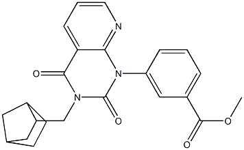 3-[(3-(Bicyclo[2.2.1]heptan-2-ylmethyl)-1,2,3,4-tetrahydro-2,4-dioxopyrido[2,3-d]pyrimidin)-1-yl]benzoic acid methyl ester 구조식 이미지