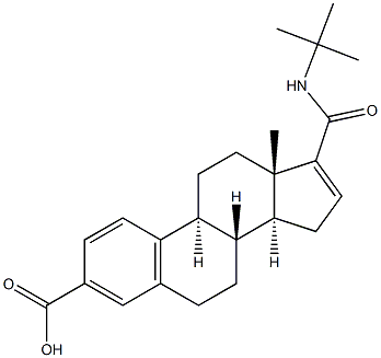 17-(tert-Butylaminocarbonyl)estra-1,3,5(10),16-tetrene-3-carboxylic acid 구조식 이미지