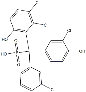 (3-Chlorophenyl)(3-chloro-4-hydroxyphenyl)(2,3-dichloro-6-hydroxyphenyl)methanesulfonic acid 구조식 이미지